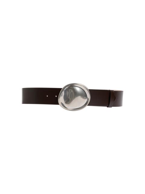 KHAITE Keefe Belt - Antique Silver (35MM) brown