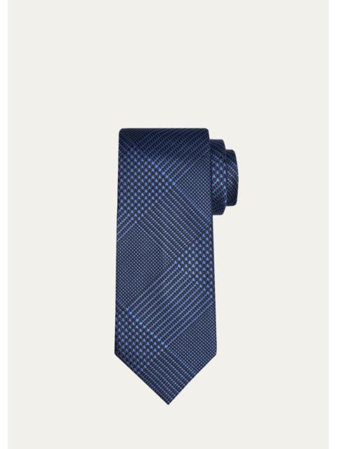 TOM FORD Men's Glen Plaid Linen Tie