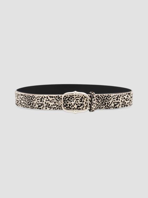 Isabel Marant Women's Holis Spotted Calf-Hair Belt - Chalk Black Silver
