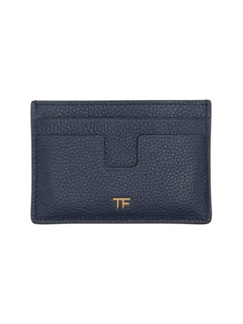 TOM FORD Navy Grain Leather Card Holder