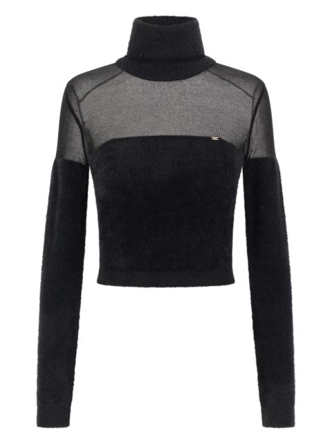 ELISABETTA FRANCHI Brushed insert turtleneck sweater