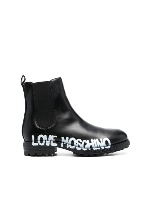 Moschino logo-print ankle boots
