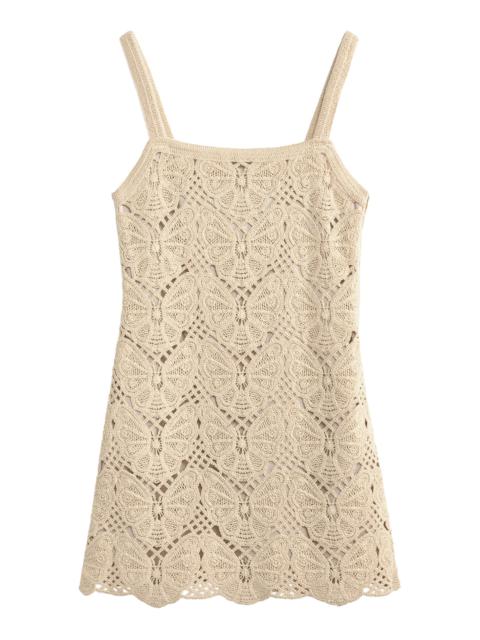 Crochet Knit Dress ivory