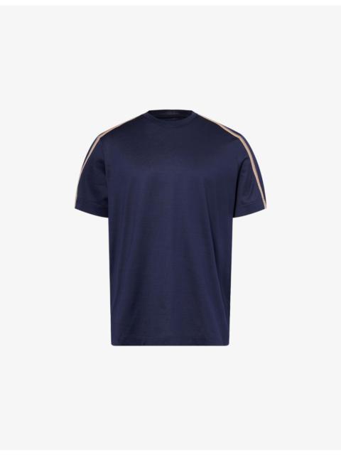 Paul Smith Crewneck Striped-Panel Cotton T-shirt