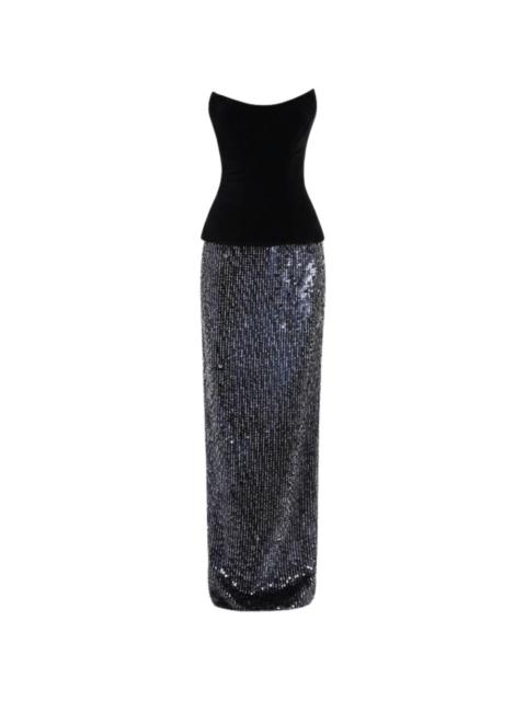 Safiyaa Aiden corset-style maxi dress