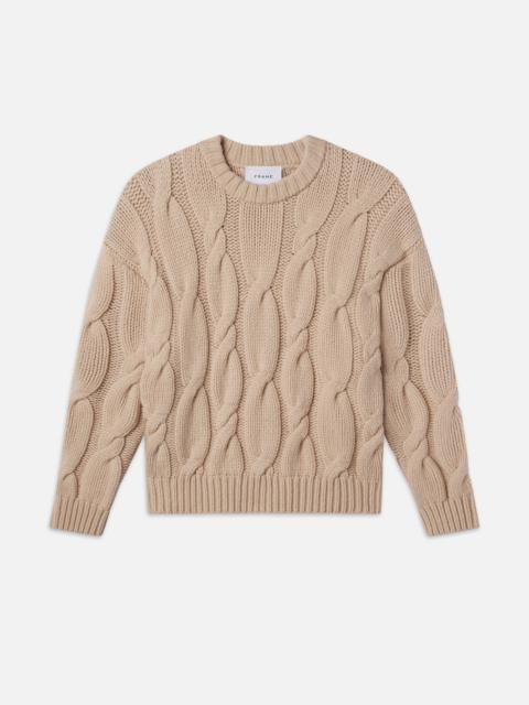 FRAME Chunky Cable Sweater in Natural