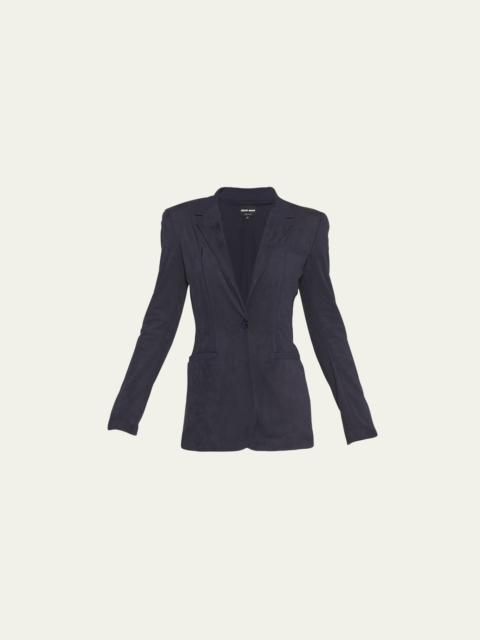 Ultra Vegan Suede Single-Breasted Blazer