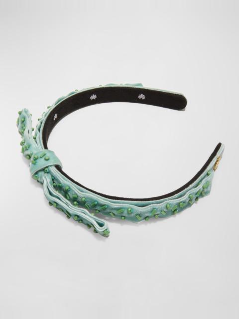 LELE SADOUGHI Bardot Beaded Velvet Headband