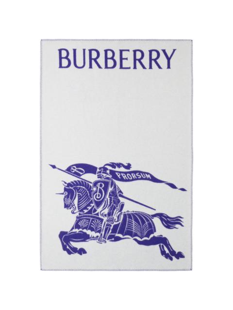 Burberry Navy & White EKD Label Throw