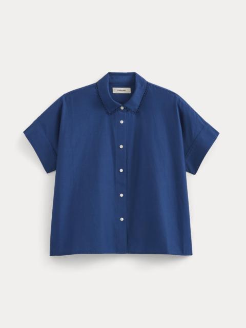 EVERLANE SCALLOPED-COLLAR SQUARE SHIRT