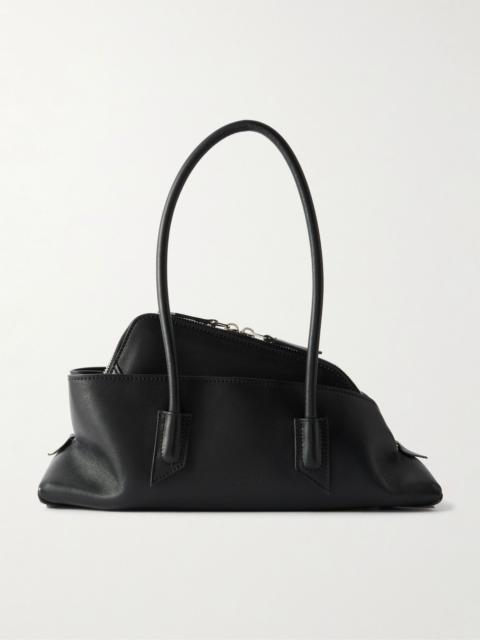 THE ATTICO La Passeggiata small asymmetric leather tote Black