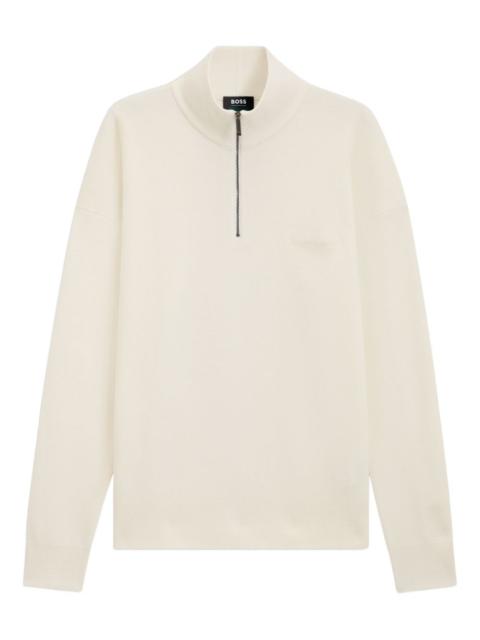 BOSS zip-neck sweater