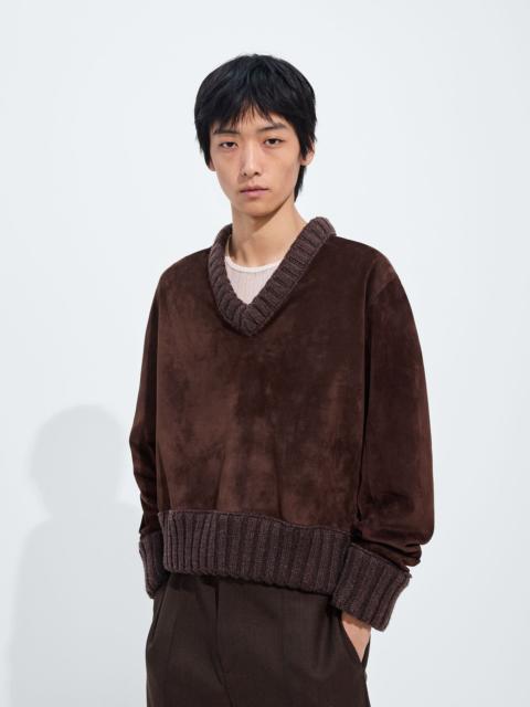Bottega Veneta Suede Leather Sweater
