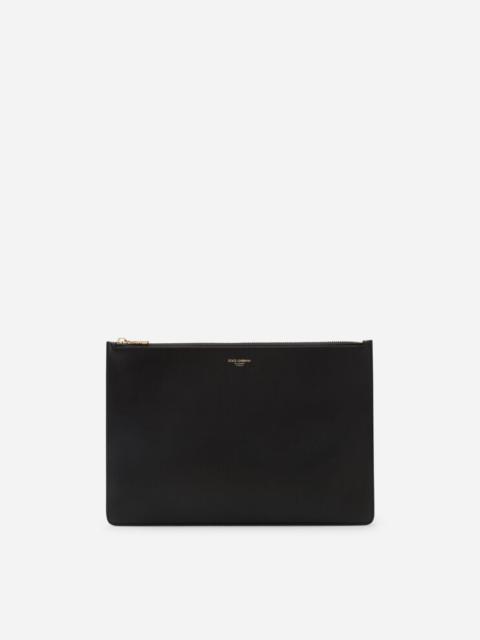 Dolce & Gabbana Calfskin document holder with heat-stamped logo