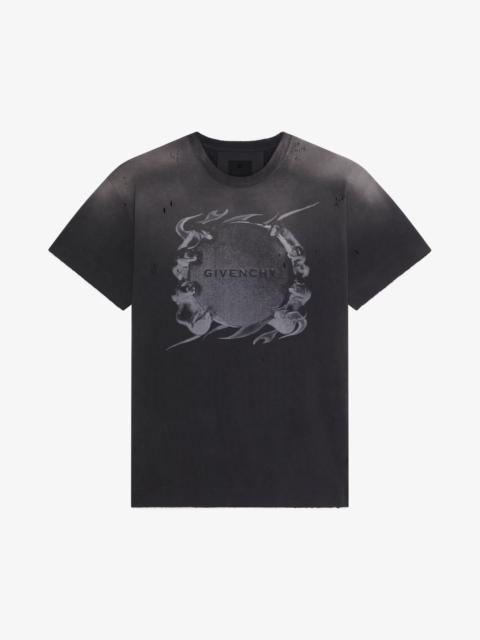 CASUAL FIT T-SHIRT IN COTTON WITH GIVENCHY RING PRINT