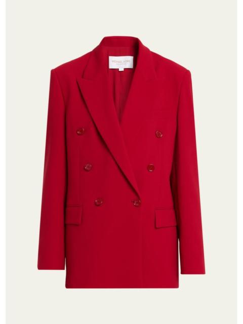 MICHAEL KORS COLLECTION Double Breasted Virgin Wool Blend Blazer