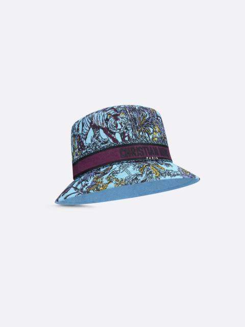 Dior D-Bobby Toile de Jouy Voyage Small Brim Bucket Hat | REVERSIBLE