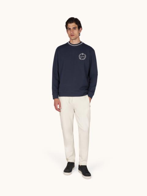 Paul & Shark X‑SOFT SWEATSHIRT IN COTTON WITH HERALDIC EMBROIDERY