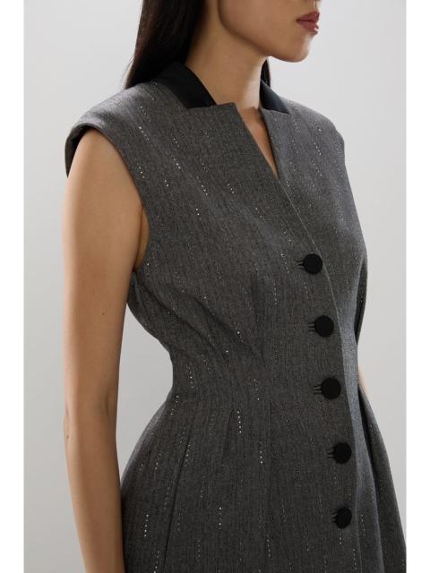 KAREN MILLEN Petite Tailored Sparkle Sleeveless Blazer