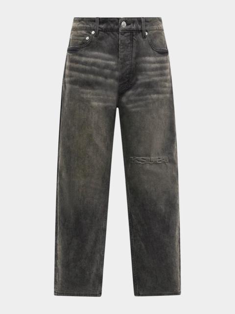 Ksubi Men's Hazlow Graphite Intruder Straight-Leg Jeans