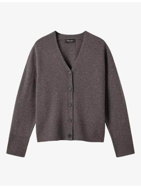 WHISTLES V-Neck Long-Sleeve Wool Cardigan