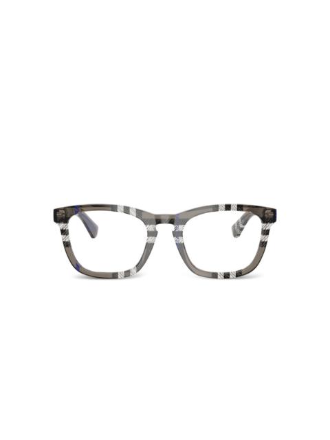 Burberry check-pattern square-frame glasses