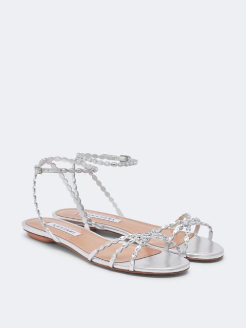 AQUAZZURA Love Struck embellished leather sandals