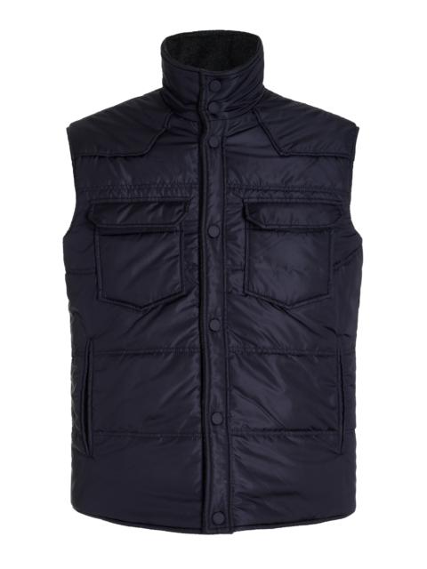 GABRIELA HEARST Clay Reversible Puffer Vest in Charcoal Cashmere and Nylon