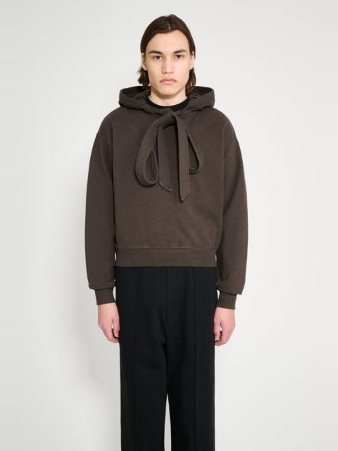 JW Anderson JW ANDERSON TIED BOW HOODIE DARK BROWN MELANGE