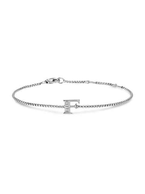 DAVID YURMAN Women's Petite Initial Chain Bracelet in Sterling Silver - Diamond F