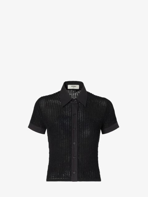 FENDI Shirt Black cotton mesh shirt