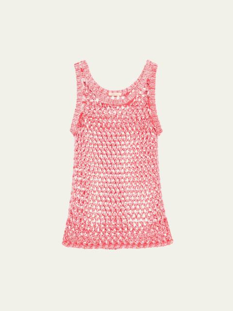 diotima Marl Open-Knit Slouchy Tank