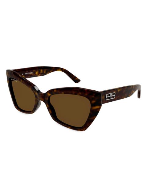 BALENCIAGA Women's Rive Gauche 56MM Butterfly Sunglasses - Havana