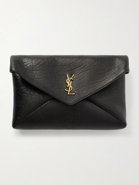 SAINT LAURENT Cassandre Textured-leather Shoulder Bag