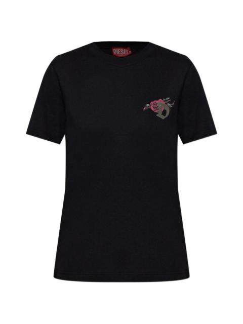Diesel rose graphic T-shirt