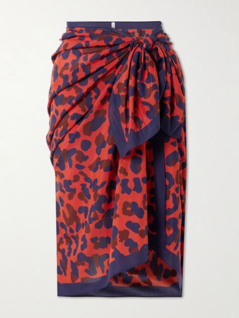 ERES Embrun printed cotton and silk-blend voile pareo Multi
