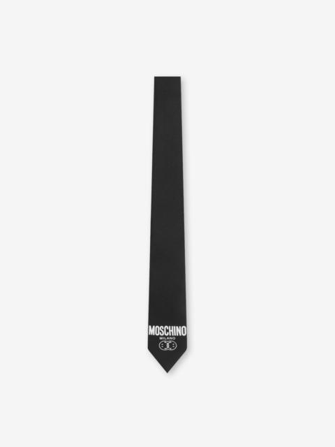 Moschino DOUBLE SMILEY® LOGO SILK TIE