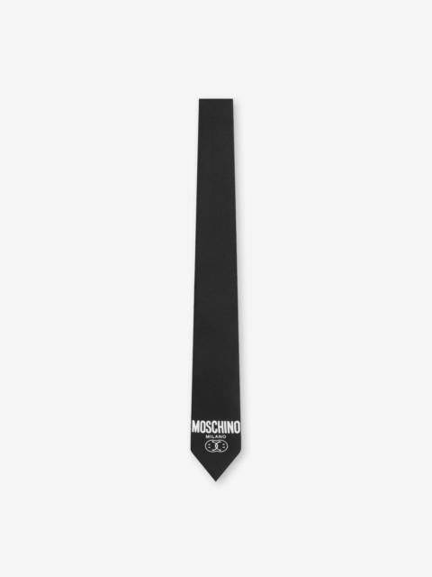 Moschino DOUBLE SMILEY® LOGO SILK TIE