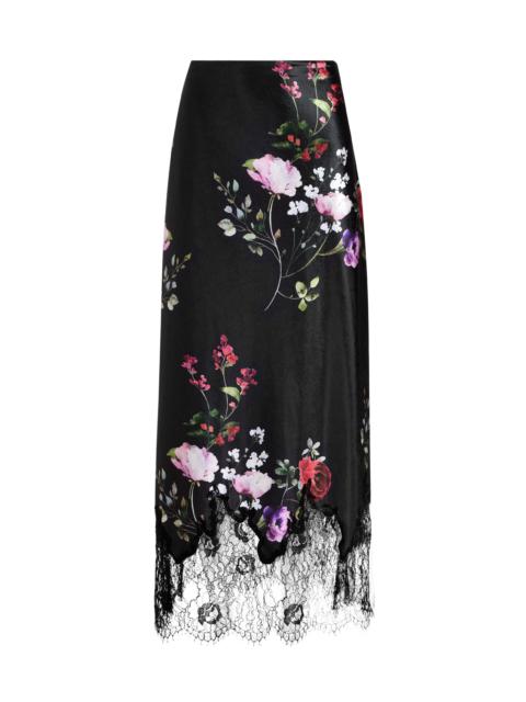 MAEVE MIDI SLIP SKIRT WITH LACE TRIM