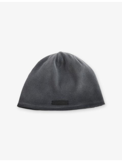 REPRESENT Waffle Logo-Patch Cotton Beanie