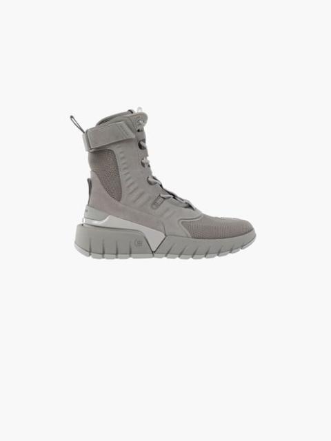 Balmain Gray mesh and suede B-Army sneakers