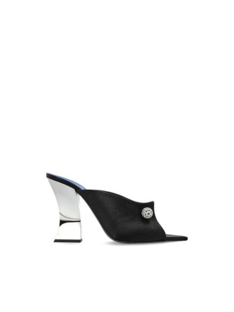 Lanvin crystal-embellished satin mules