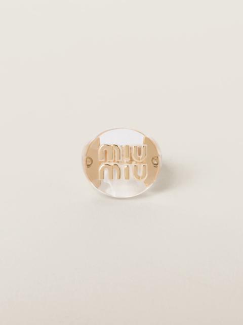Miu Miu Plexiglas and metal ring