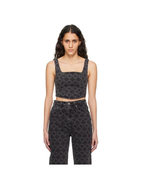 Ksubi Black Merge Denim Tank Top