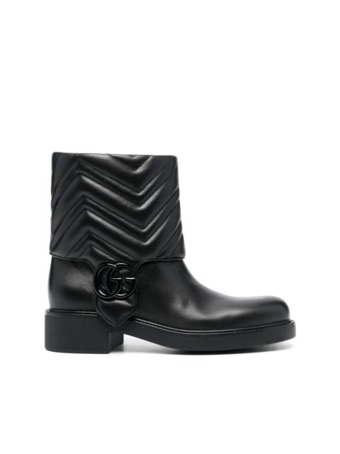 GG leather ankle boots