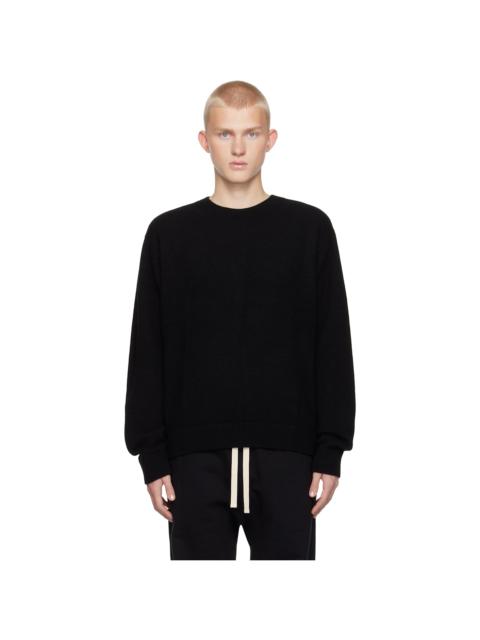 The Elder Statesman Black Simple Crew Sweater