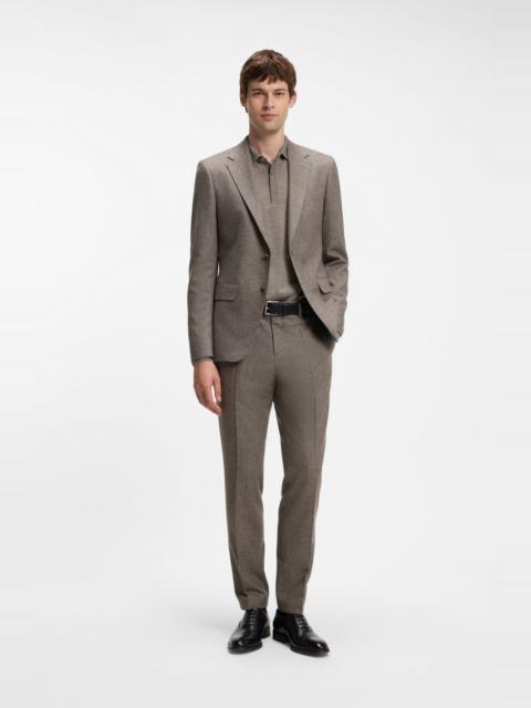 BOSS PATTERNED SLIM-FIT SUIT IN ITALIAN VIRGIN WOOL