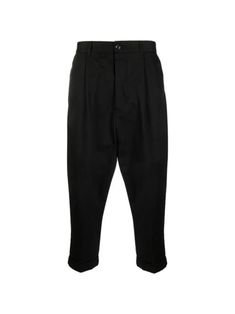 drop-crotch cropped trousers