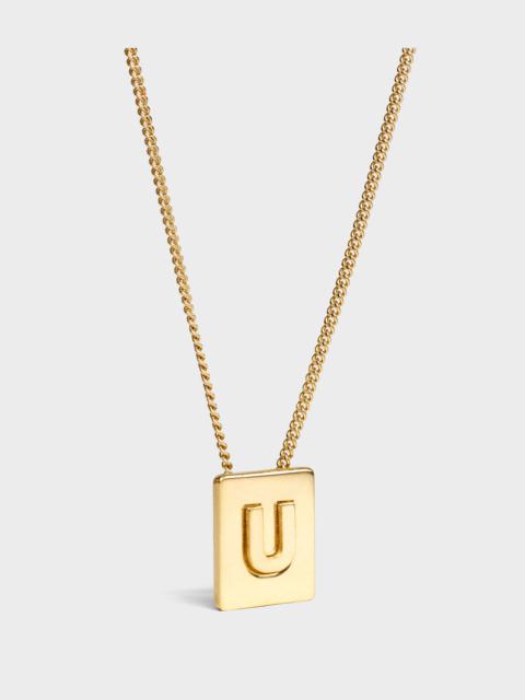 CELINE Alphabet U Necklace in Brass with Gold finish