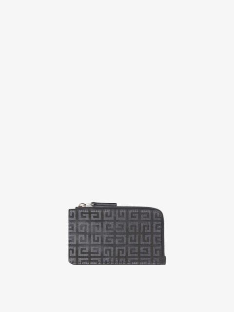 Givenchy GIV CUT ZIPPED CARDHOLDER IN 4G LUREX AND LEATHER